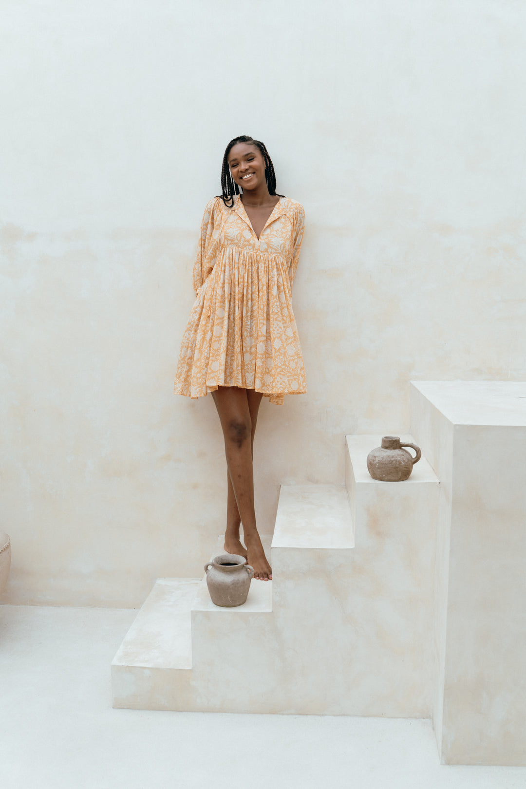 Kyra Mini Dress ~ Tangerine – Daughters of India